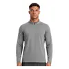 Kusen Masculino Meia-Zip com Gola Alta Manga Longa Escovado Alta Elasticidade Quente Respirável para Corrida ao Ar Livre Fitness Esportes T