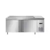 Mesa de ensalada ranurada tienda de té con leche comercial mesa refrigerada para pizza vitrina de exhibición para pesca de frutas refrigerador de platos pequeños banco de trabajo de conservación