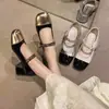 Zapatos de tacón grueso versátiles estilo comercio exterior para ocasiones especiales, nuevo modelo otoño 2026, zapatos Mary Jane con una sola correa, zapatos de mujer estilo Chanel