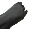 Guantes industriales de látex negros gruesos alargados resistentes a ácidos y álcalis, guantes de goma impermeables para lavado de autos, guantes de protección laboral 110g