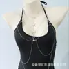 Accesorios de Tendencia Europeos y Americanos Cadena Corporal Femenina de Pedrería Transfronteriza Accesorios de Lencería Borla Hueca Sexy Cadena Multicapa para el Pecho