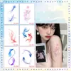 Xmxp Tatuaje Temporal Brillante Color Pez Dorado Koi Impermeable Estilo Fresco Duradero para Mujeres Muñeca Clavícula Estilo Chino