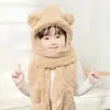 Conjunto de Chapéu, Cachecol e Luvas Infantis para Outono e Inverno, Conjunto de Três Peças de Pelúcia para Meninos e Meninas, Estilo Pai e Filho, Espessado e Quente