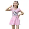 Tecido de Poliéster Roupa de Banho Infantil Moda Meninas Princesa Fofa Confortável Roupa de Banho para Crianças de Meia-idade e Grandes Roupa de Banho de Verão para Praia
