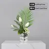 Arreglo de Flores Artificiales de Lujo Ligero Moderno Mesa de Comedor de Sala de Estar Mesa de Café de Hotel Escritorio de Negociación Plantas Verdes Flores Falsas Adornos Decorativos de Gama Alta