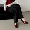 Salto Alto Elegante com Bolinhas Moda Feminina 4,5cm 2026 Nova Coleção Primavera e Outono Bico Redondo Salto Agulha Sapatos Rasos de Couro
