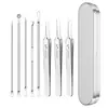Set de agujas ultra afiladas ultra finas para acné, pinzas para apretar y extraer espinillas y puntos negros, pinzas de clip celular, herramienta de aguja para acné cerrada