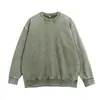 Sudadera Nueva de Estilo Americano Lavada Pesada con Cuello Redondo para Otoño e Invierno, Top de Felpa Casual Holgado Unisex, Chaqueta Versátil para Parejas