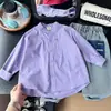 Ropa de Primavera y Otoño para Niños de 26 Años para Niños, Ropa Exterior de Algodón con Cuello Alto, Holgada y Sencilla, Camisa Versátil de Estilo Coreano para Niños Mayores