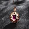 Nuevo Colgante Oval de Turmalina con Incrustaciones de Hemoglobina de Paloma para Mujer, Joyería de Collar de Lujo Europeo y Americano para Banquetes y Compromisos