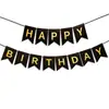 Faixa de decoração de aniversário para crianças, Bandeirola em forma de rabo de andorinha com letras em inglês "Happy Birthday", Bandeira para pendurar para suprimentos de decoração de festa