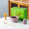 Tigela Japonesa de Matcha Transfronteiriça com Bico Ferramenta Conjunto de Caixa de Presente Matcha Caixa Colorida 100 Peças Cerâmica Verde Nova Coração