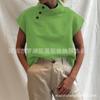 Em Estoque 2026 Europeu e Americano Amazon Dezesseis Cores Oito Tamanhos Cor Sólida Manga Curta Botão Pulôver Casual Solto Algodão Puro Camisa