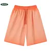 Shorts vintage de algodón pesado desgastado, algodón lavado completo, degradado bicolor, holgados oversize, moda transfronteriza estilo hombre