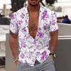 2024 Nueva Camisa de Manga Corta Estilo Hawái para Comercio Exterior con Estampado Digital 3D para Hombre Casual Talla Grande Camisa de Playa
