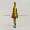 Dropshipping Conjunto de Brocas Escalonadas 3 Peças Tamanho Pequeno Cabo Sextavado Broca Pagoda Revestida de Titânio Canal Reto Broca Multifuncional