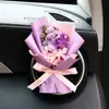 Flor Eterna Seca Ramo de Flores Secas Montado en Coche Salida de Aire del Coche Rosa Mini Ramo Terminado Adornos Decorativos Venta al por Mayor