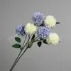 Bola de flor de diente de león artificial de 3 cabezas, adecuada para decoraciones de bodas, arreglos de pasillo, arreglos florales de suelo y decoración del hogar/sala de estar; flores de seda