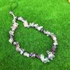 Cadena para teléfono móvil de grava de cristal irregular natural Cadena colgante de mano para mujer de cristal ágata transfronteriza europea y americana al por mayor