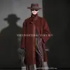 Moda e Alta Qualidade Lã com Laços Gola Alta Casual Roupa Externa de Lã Outono e Inverno Nova Silhueta Solta Mohair Longa Roupa Externa