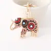 Chaveiro de Elefante com Diamantes Coloridos em Liga de Animal para Mulheres, Pingente de Bolsa de Carro, Argola de Chaveiro, Presentes Criativos Europeus e Americanos Transfronteiriços
