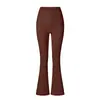 Pantalones Acampanados Cepillados de Amazon Cintura en Forma de V Pantalones Deportivos Ajustados de Cintura Alta Moldeadores Pantalones de Melocotón