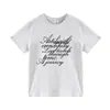 Camiseta Manga Curta Feminina Estilo Retro Americano Gola Redonda Ombro Direito Estampa de Letras Verão Nova Peça Externa Casual Versátil