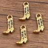 1 5 colores 12X21mm acero inoxidable esmalte dije gota de aceite doble cara accesorios de joyería DIY colgante botas altas