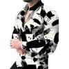 Comércio Exterior Estilo Primavera Homens Quatro Lados Elasticizado Personalidade 3D Splash Ink Camisa de manga comprida Homens tamanho grande Moda Camisa Casual Trendy