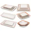 Plato Plano Rectangular de Melamina A5 Estilo Porcelana Creativa Japonés Comercial para Hot Pot Plato de Plástico Plato para Sushi Plato para Barbacoa Plato para Platos Fríos