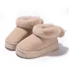 Zapatos de Algodón con Suela Gruesa para Mujer Ropa de Casa de Invierno Versátiles de Moda Botas de Nieve de Caña Alta Peludas Antideslizantes para Mujer de Exterior