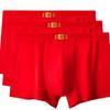 Calzoncillos Rojos para Hombre, Ropa Interior de Algodón para Hombre, Año del Zodiaco de la Serpiente, Regalo de Boda, Juventud, Rojo Brillante