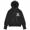 Sudadera con capucha y cremallera de manga larga Y2K con estampado y cuello de pelo Punk Estilo callejero oscuro Hip-Hop Ins