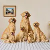 Escultura de Animales Creativa Artesanía de Resina Simulación Perro Golden Retriever Adornos Modelo Perro Guardián Adornos para Sala de Estar Hogar