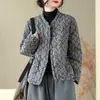 Foto Real de Chaqueta Gruesa de Algodón Estilo Chino Antiguo Estilo Zen 2025 para Mujer, Abrigo Superior de Algodón Hanfu de Invierno para Mujer