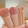 Set de 5 Piezas de Brochas de Maquillaje con Estuche Espejo Kit de Mini Brochas Cosméticas de Viaje