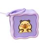 Porta-moedas de Silicone Labubu para Crianças Capivara Bolsa Pequena Fofa Criativa Colorida Bolsa Quadrada Pequena Pingente de Bolsa