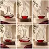 Conjunto de decantador de vinho de cristal estilo europeu, para uso doméstico, apresentando uma jarra de vinho de vidro com um design único e criativo, e um bico pourer rápido