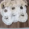 Babero de Encaje Grueso Coreano con Bolsillo para Bebé Niña Impermeable Bonito Bordado en Forma de U de Princesa Toalla para Saliva
