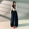 26 Novo estilo popular, calça de trabalho cor original, jeans de corte solto com múltiplos bolsos para mulheres, versátil e modelador, cor original, comprimento estendido, disponível para dropshipping