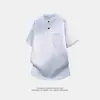 Nova Camiseta Masculina de Verão da Moda, Caimento Solto, Marca de Moda, Estudante, Manga Curta com Gola Alta e Meia Manga