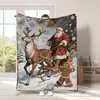 Manta Navideña Retro Nueva 2025 Franela Manta de Papá Noel Amazon Manta Festiva Transfronteriza