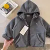 Sudadera con Capucha de Forro Polar para Niños, Nuevo Estilo de Invierno para Niños, Cárdigan de Forro Polar Enterizo para Bebés, Ropa de Abrigo Holgada de Color Sólido, Forro Polar por Ambos Lados