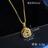 Colar Cruzado Banhado a Ouro 18K Estilo Japonês e Coreano Europeu e Americano Rosa Negra Cravejado com Diamantes Que Não Desbota Facilmente, Joia Versátil e Simples