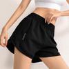 Shorts Esportivos Femininos Anti-caminhada Bolso Roupa Exterior Solto Secagem Rápida Cintura Alta Fitness Corrida Treino Falso Duas Peças Calças de Yoga