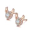 Nova 925 prata banhado a ouro rosa diamante alce brincos do parafuso prisioneiro Coréia do Sul elegante Internet celebridade menina brincos rosto brincos de emagrecimento