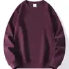 Trendy Men's Autumn and Winter Sweatshirt American Round Neck Pullover Loose Casual Japanese Style Solid Color Fleece Thick Versatile T-Shirt