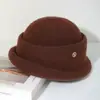 Boina Negra de Lana para Mujer 2026 Nuevo Otoño e Invierno Estilo Francés Hepburn Sombrero para Expatriados Sombrero de Pescador
