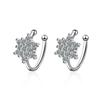 Clip para Oreja de Copo de Nieve Moda para Mujer Corea del Sur Pendientes de Diamante Joyería de Oreja Simple de Moda en Internet Clip para Oreja