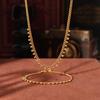 Collar con borla de diamantes y cuentas redondas estilo Amazon Ins, pulsera de nicho chapada en acero de titanio y oro auténtico de 18 quilates.